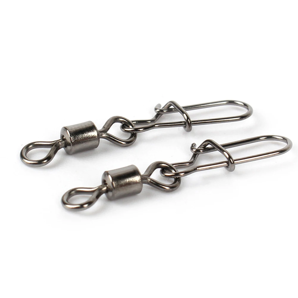 

40pcs Metal Swivel Hook Connector Durable Rustproof Anti-Corrosion Flexible Wide Angle Tensile Fishing Rolling Connector