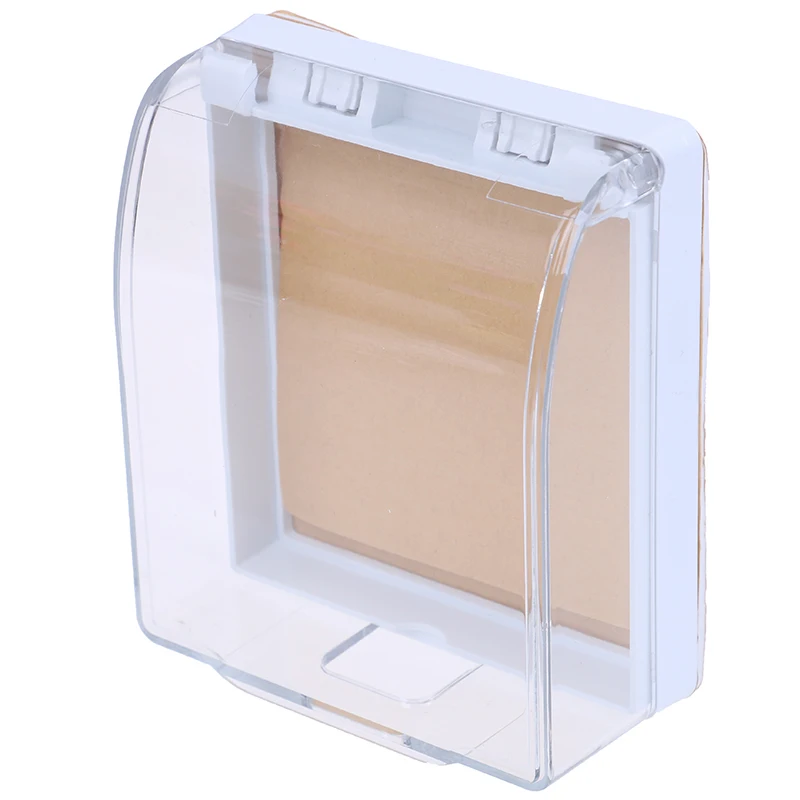 1PC Wall Switch Waterproof Cover Box Wall Light Panel Socket Doorbell Flip Cap Cover Clear Bathroom Kitchen Accessory