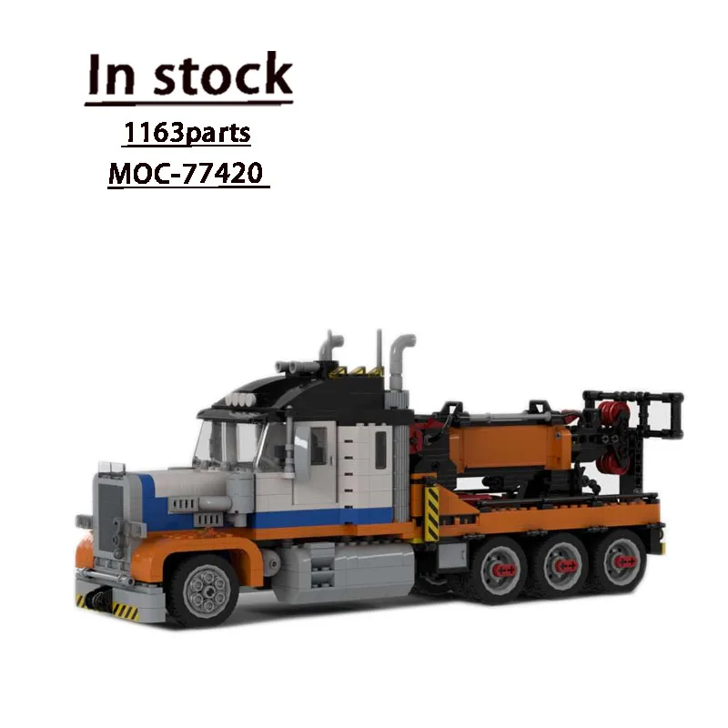 

MOC-77420 Heavy Tow & Rotator Truck Cargo Transport Truck Building Block Model 1163 PartsMOC Creative Boy Christmas Toy Gift