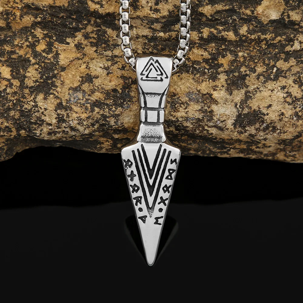 100pcs/lot hot selling stainless steel personalized jewelry for men's retro arrow titanium steel necklace accessories for women'