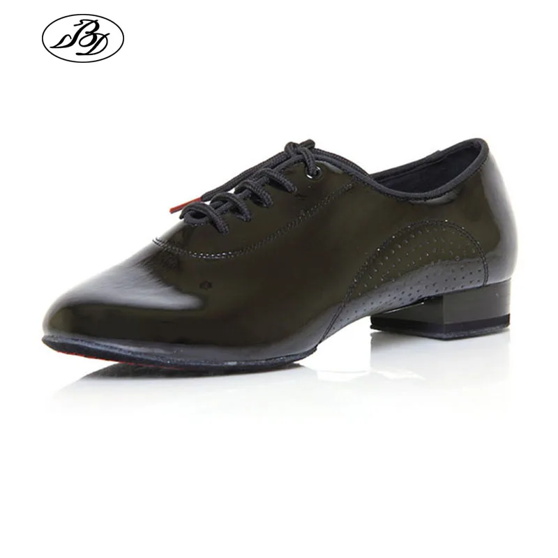 BD Männer Standard Tanzschuhe GLÄNZENDE Patent Split Sohle Professionelle Ballsaal Tanzschuhe 309 Wettbewerb Ausbildung Tanzschuhe