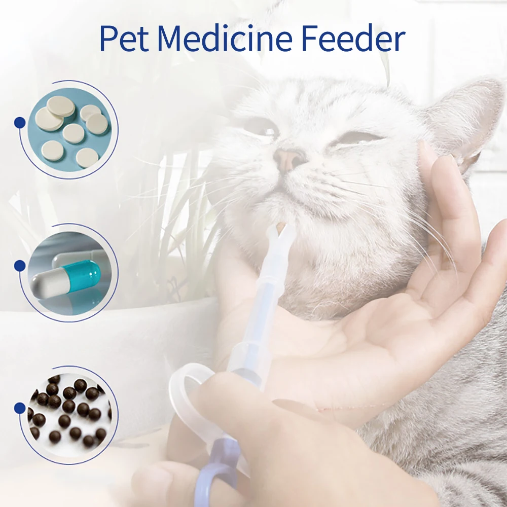 1PCS Pet Medicine Tablet Pill Piller Push Dispenser Medicine Water Milk Dog Cat Puppy Feeder Kit