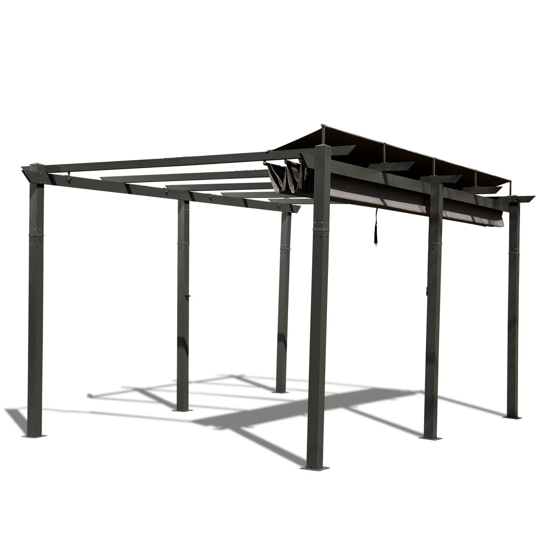 

！@11X 16FT Outdoor Retractable Pergola with Weather-Resistant Canopy Aluminum Garden Pergola Patio Grill Gazebo for Courtyard