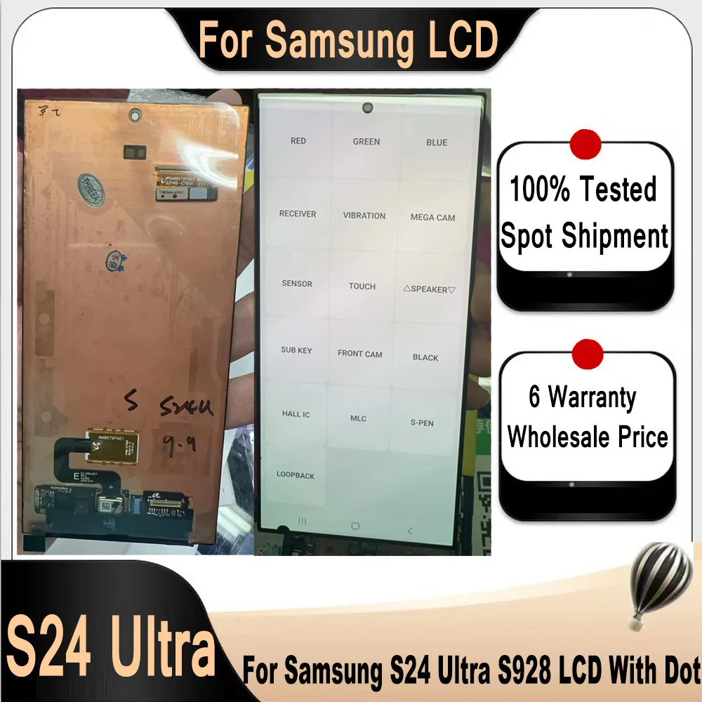 Defect LCD For Samsung S24 Ultra 5G LCD S928 S928B S928U LCD Display Touch Screen Digitizer Assembly No Frame