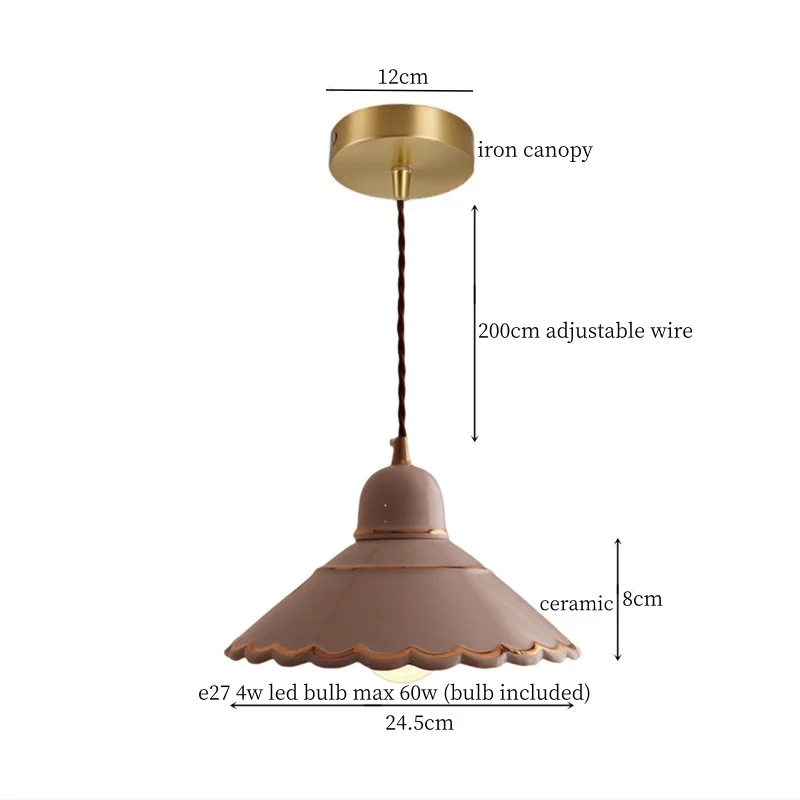 IWHD Japan Wabi Sabi LED Hanging Lamps Bedroom Kitchen Dining Room Glazed Hand-Painted Ceramic Pendant Light Decoration Hanglamp
