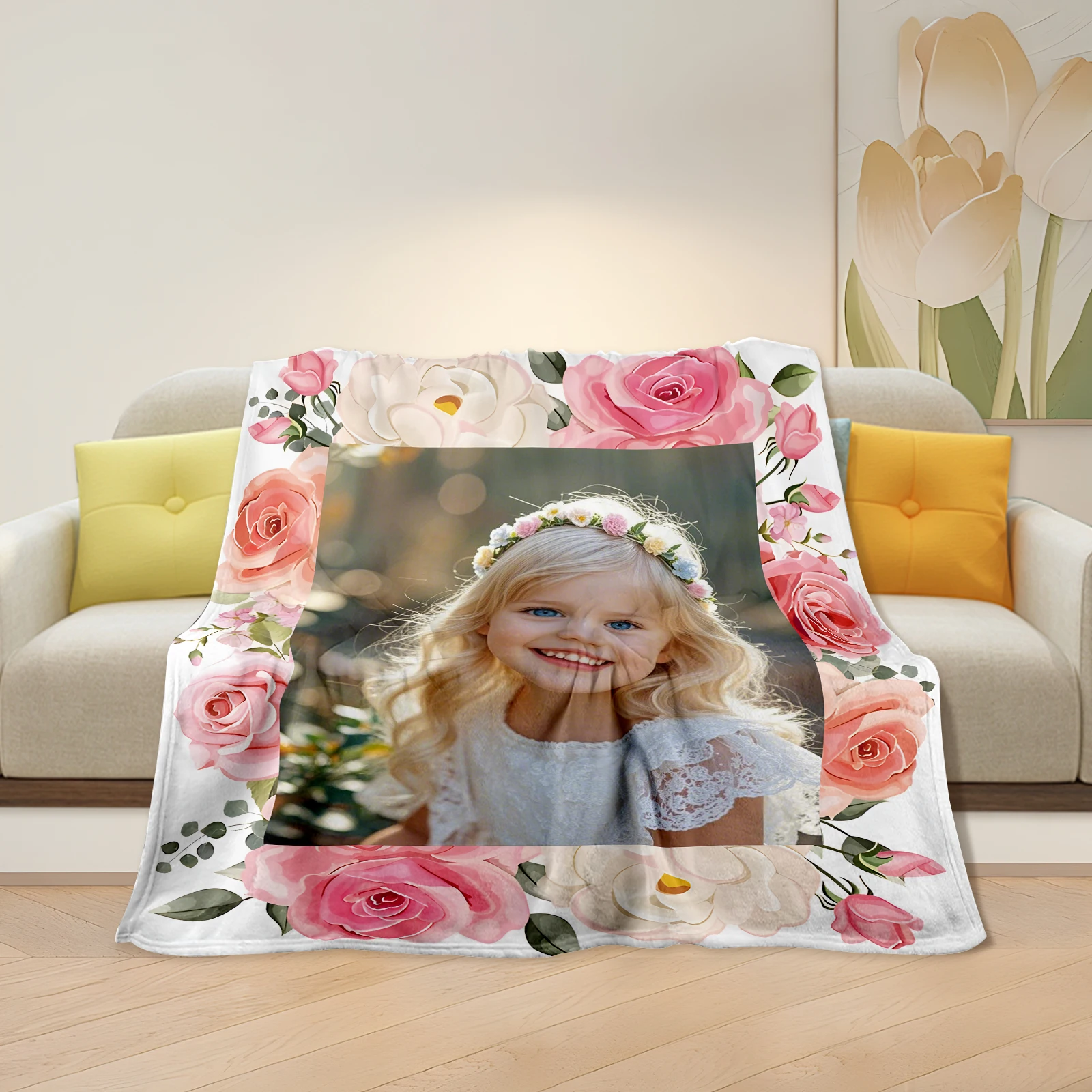 

Customized Blankets Flowers & Girls Valentine's Day Gifts for Daughters Sofas Beds Outdoor Camping Available Gifts for Daughters