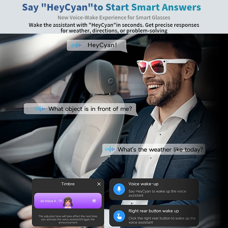 LIGE 8MP Smart Glasses Camera Video Recording Photo Recognition Answer Call AI Translate Bluetooth Sunglasses WIFI Transmission