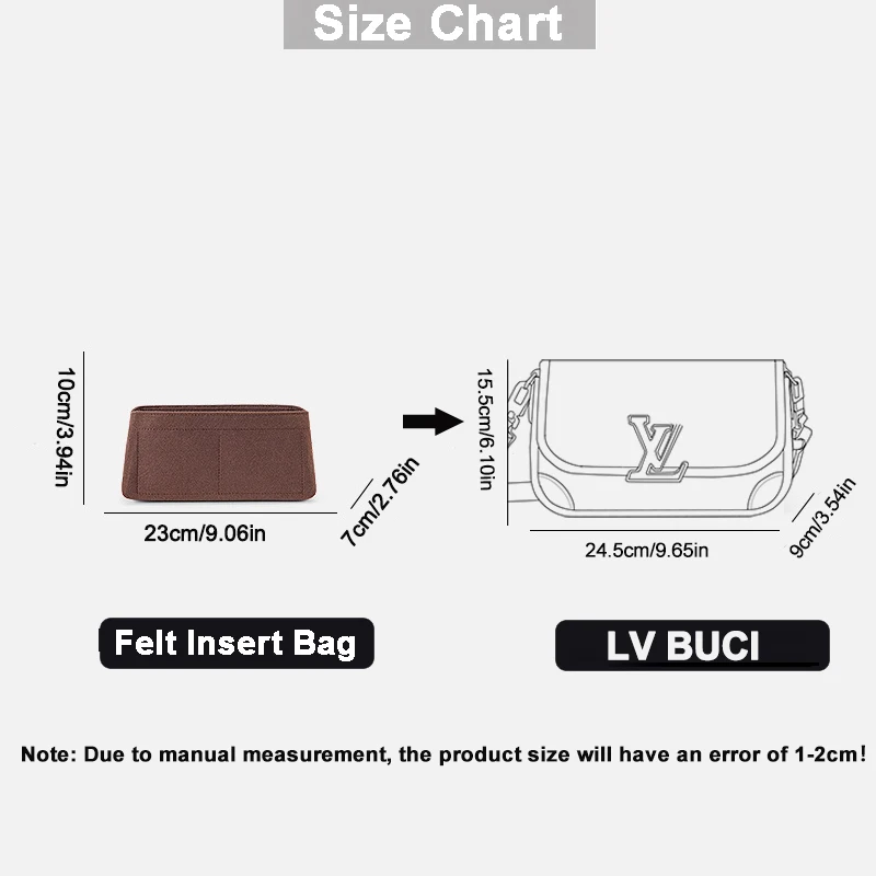 EverToner Suitable for BUCI Underarm Bag Inner Bag Felt Organizer Insert Bag Storage Finishing Bag Stretch Stretch Bag Lining Ul