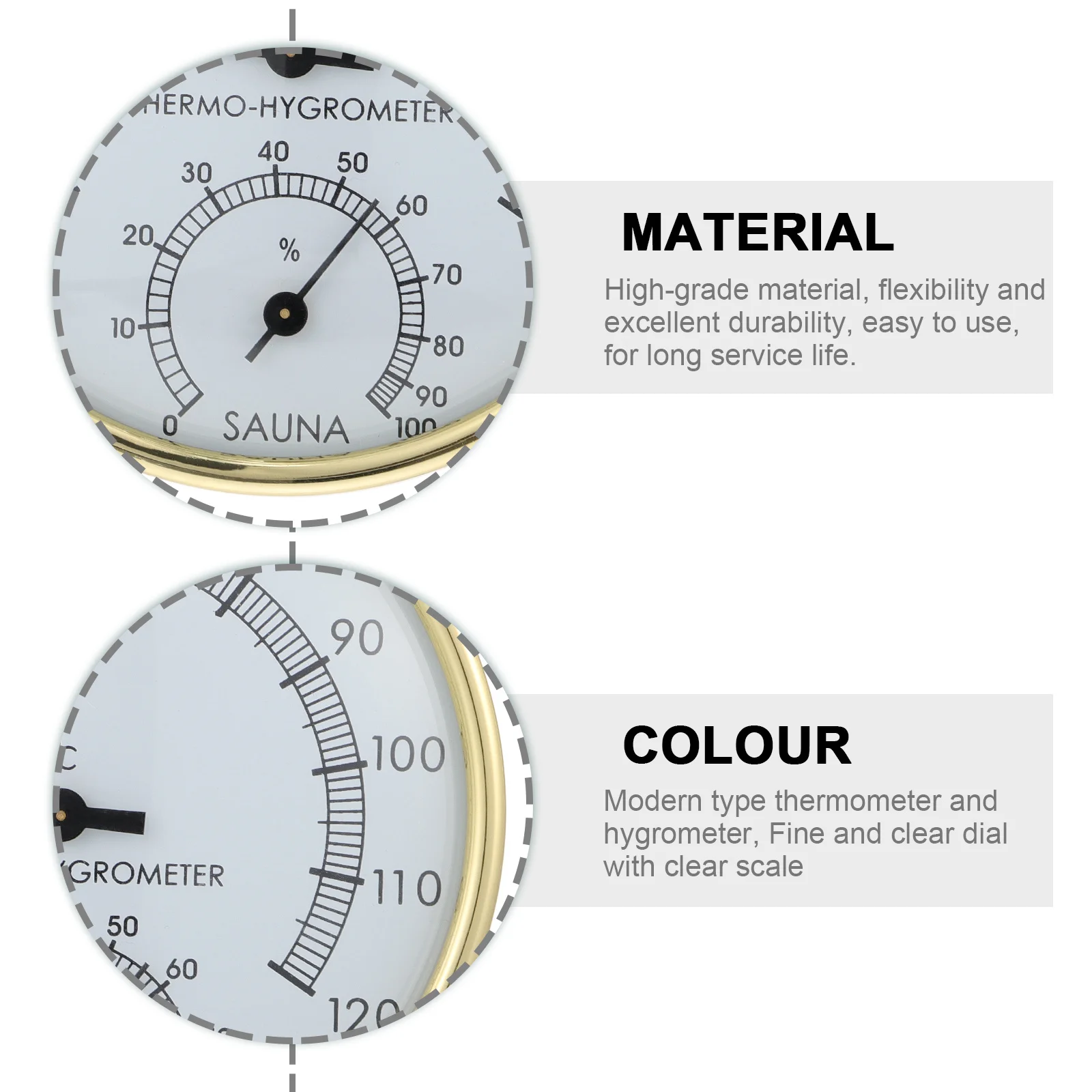 1 قطعة مقياس درجة الحرارة والرطوبة متعدد الأغراض الرطوبة لساونا غرفة نوم داخلية المرآب ورشة عمل الاستخدام الدفيئة #5