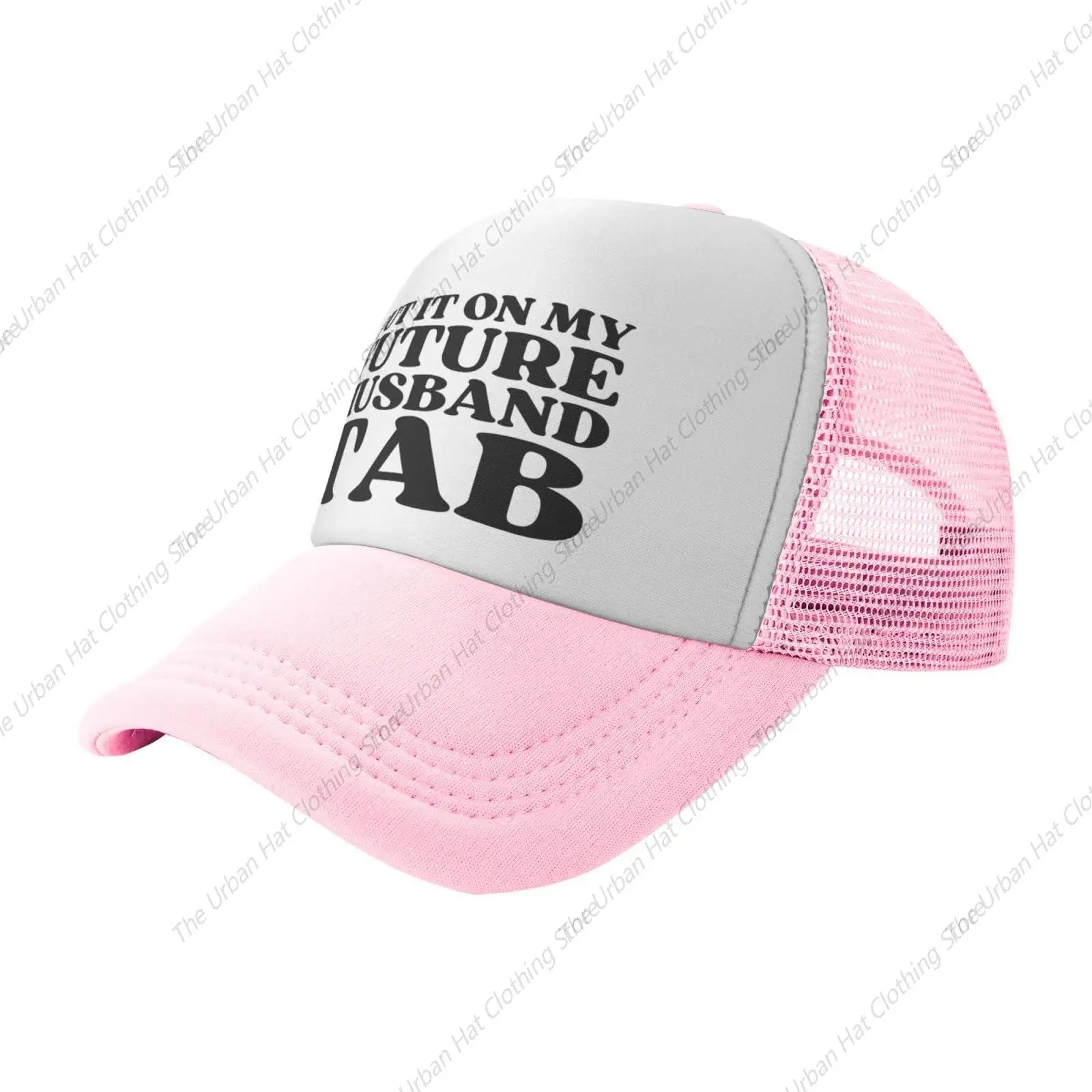 Put It On My Future Husband Tab Mesh Hat for Men Women Baseball Ball Cap Trucker Hats