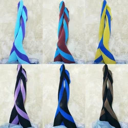 Trend Stitching Striped Silk Stockings Candy Velvet Panties Elastic Lengthening Leggings  Designer Tights Fashion New Socks