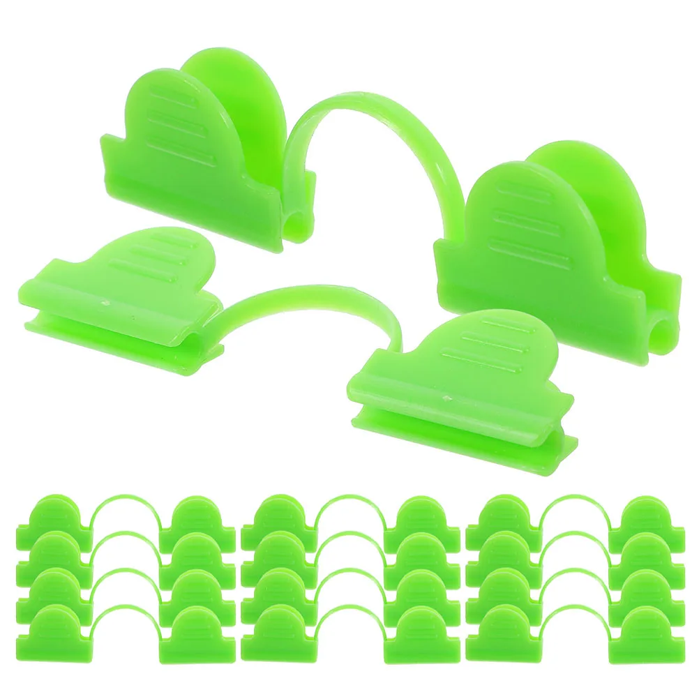

50pcs Greenhouse Clips Plastic Double Headed Film Buckle Garden Beds Windproof Easy Installation Durable Gardening Accessories