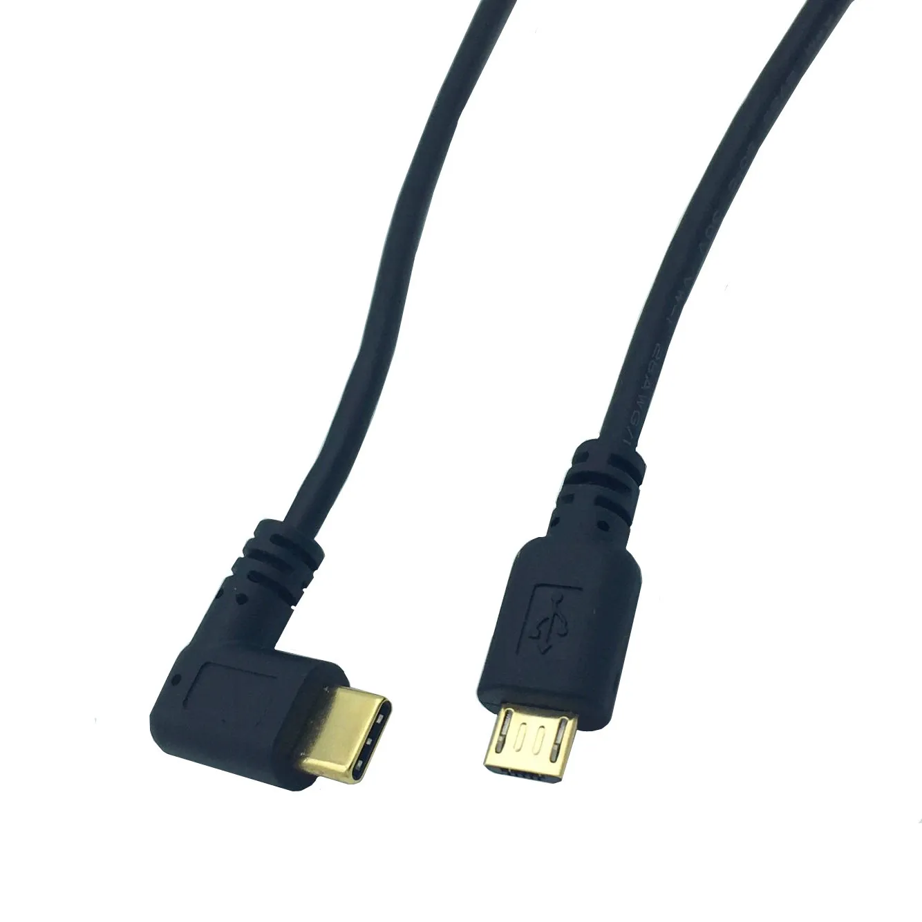 Позолоченный локоть USB 3.1 Type-C «папа» к Micro USB 2.0 «папа» Кабель для зарядки и синхронизации данных 0,25 м/25 см Шнур питания для электроники