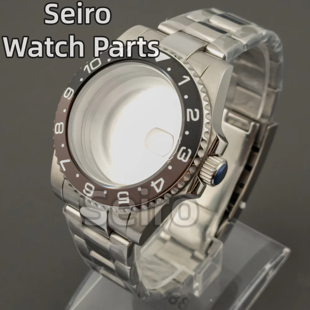 40mm NH35 Watch Case Sapphire Glass for SUB GMT Yacht NH34 NH35 NH36 movement 28.5mm Dial Oyster Bracelet Strap Water Resistant