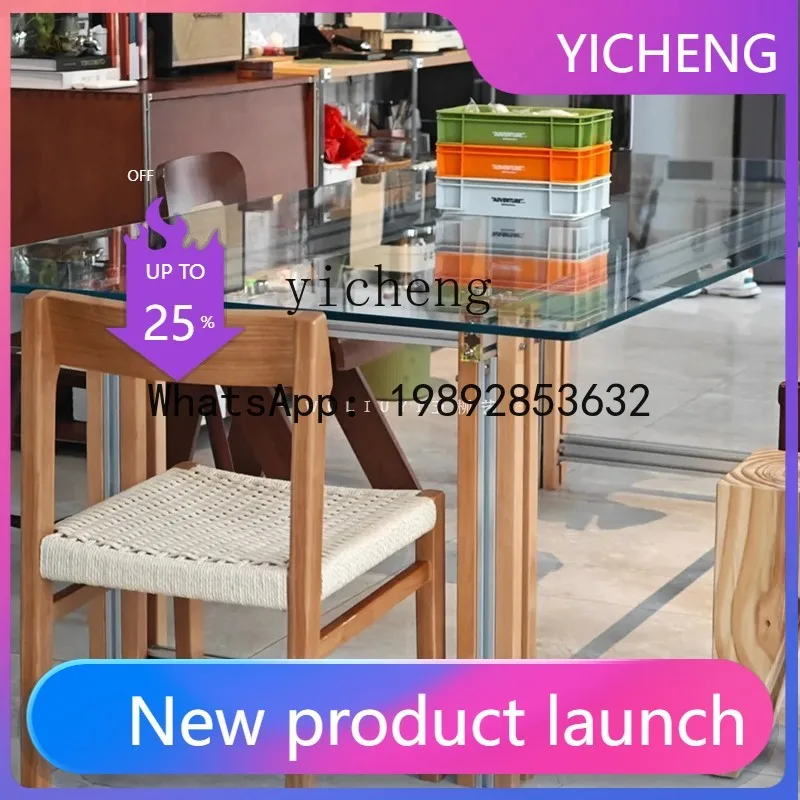 

BGZ7 Tempered Glass Desk Aluminum Profile Office Computer Home Study Office Conference Table