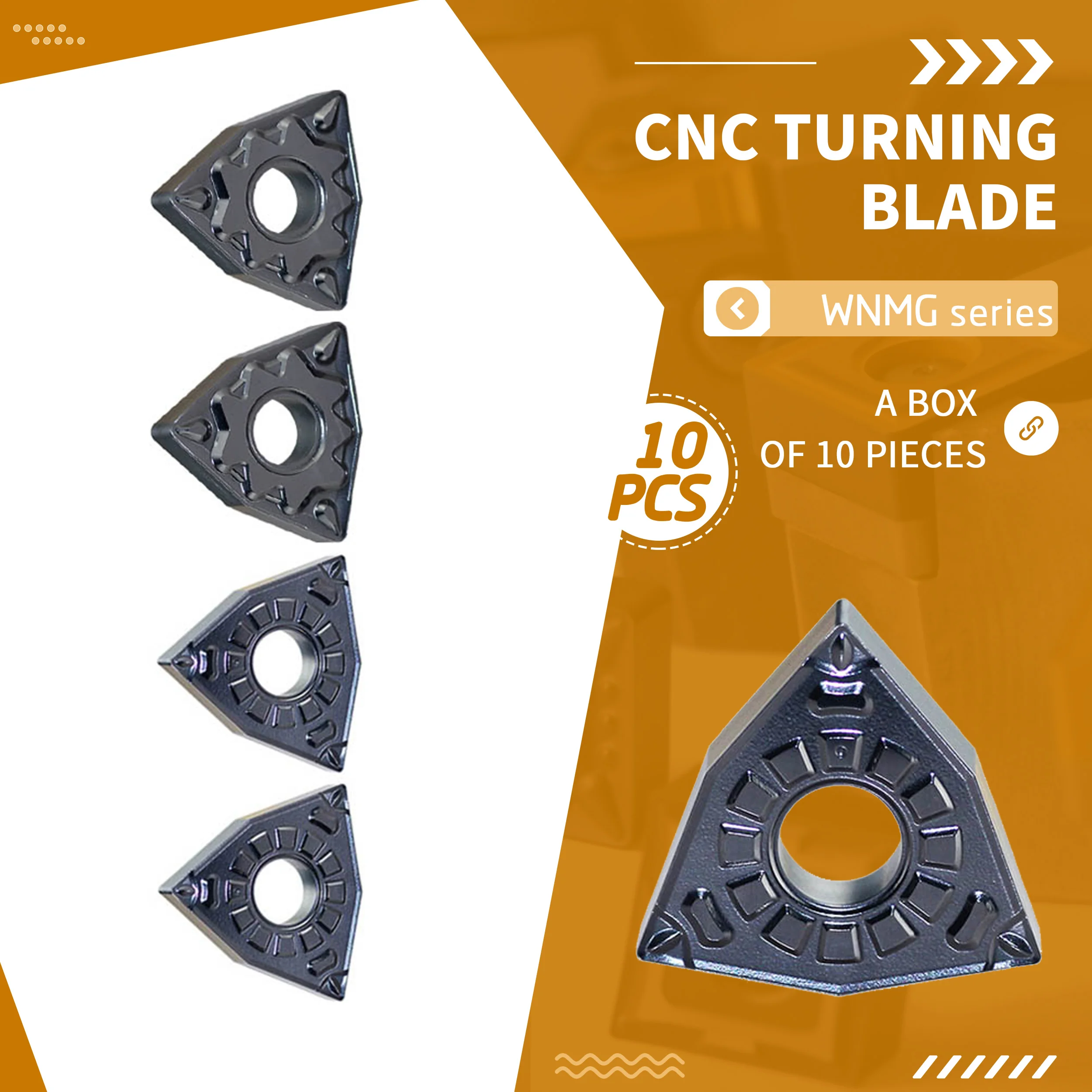 WNMG080404 WNMG080408-FG -HQ CNC Cermet Blades Finishing Peach Shaped Excircle Turning Inserts Cutting Tools For Stainless Steel