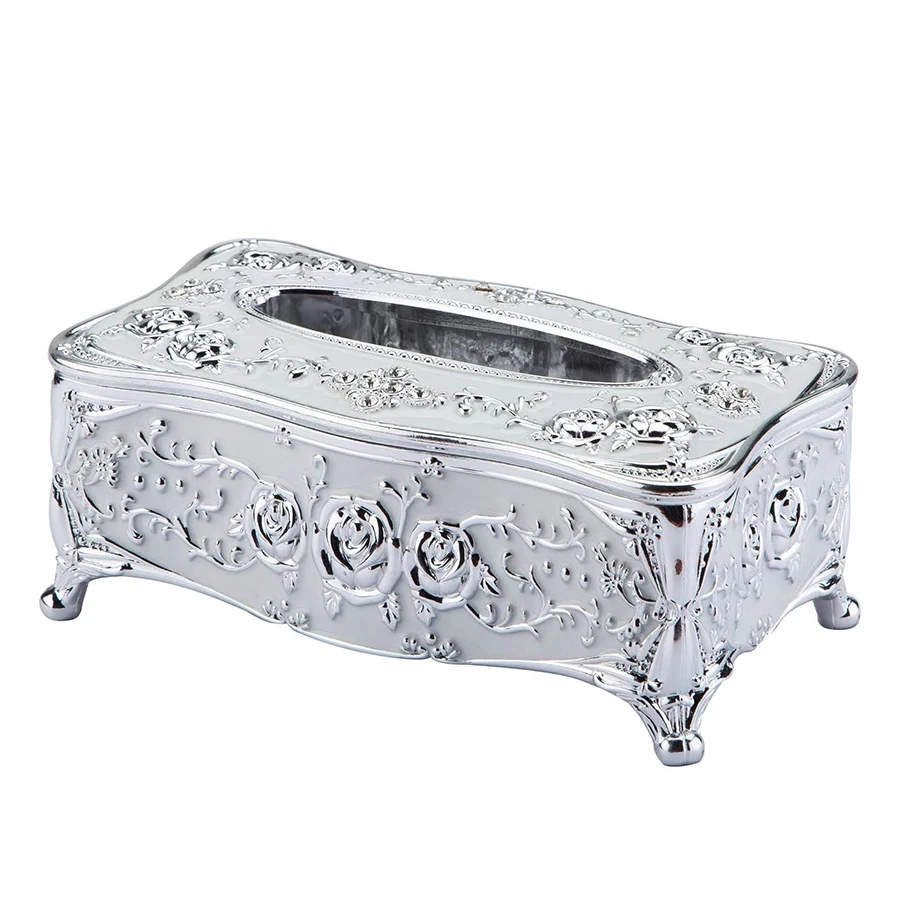 1PC European style tissue box, restaurant napkin extraction box, living room desktop paper extraction storage box