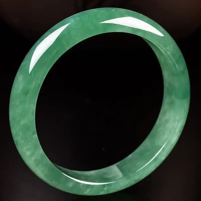 Myanmar natural old pit jadeite jade bracelet oil blue yang green women's jade