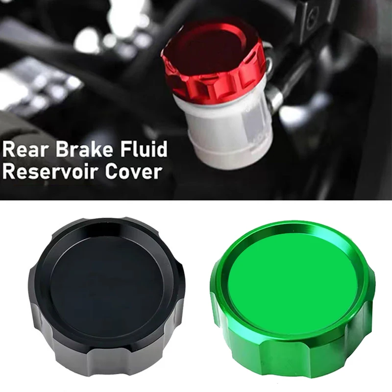 Motorcycle CNC Rear Brake Fluid Reservoir Cover Cap Aluminum For Kawasaki Z900 Z650 Z750 Z400 Z800 Z1000 Ninja 400 650 300 ZX6R