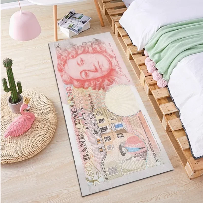 Creative Dollar Pound Note Pattern Carpet Hallway Entrance Doormat Rectangular Washable Non-slip Floor Mat Area Rug Room Decor