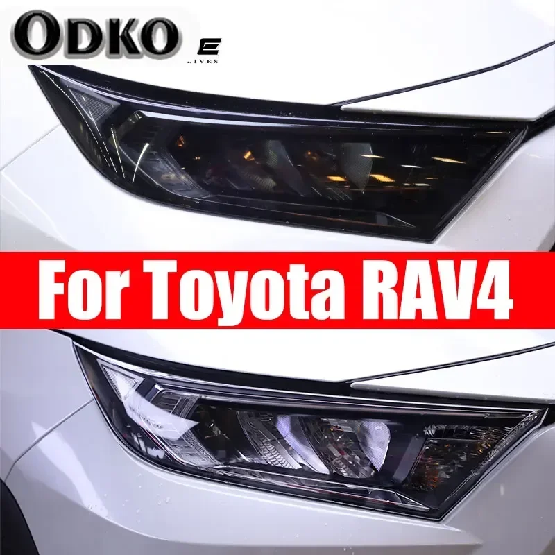 2 قطعة سيارة العلوي طبقة رقيقة واقية الفينيل حماية سلع السيارات الأسود بولي TPU ملصق لتويوتا RAV4 XA50 2020 2021 2022 اكسسوارات #2