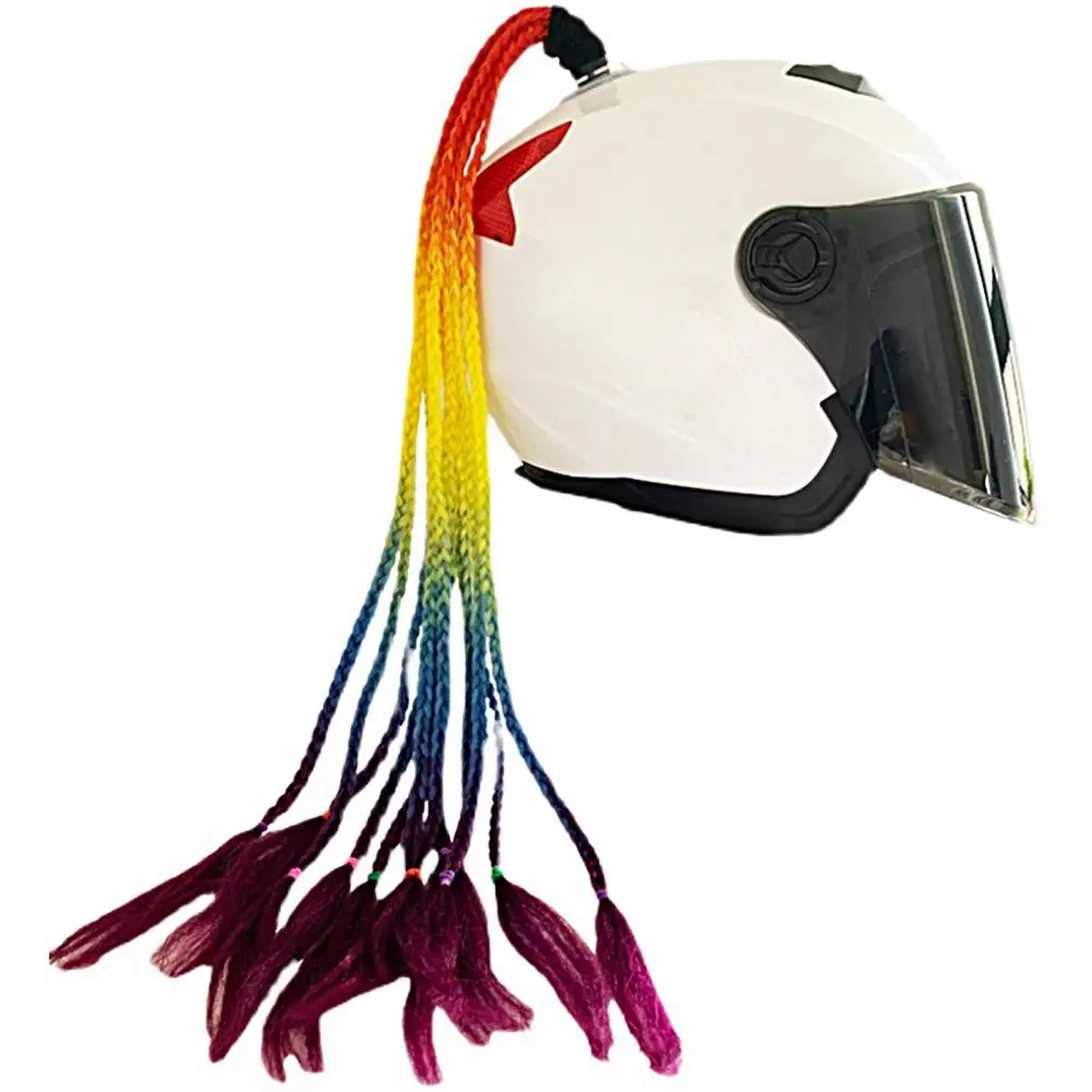 60cm Women Helmet Braid Pigtails Ponytail Motorcycle Helmet Hair Braid Ponytail Motorbike Pigtails Braids Ponytail With Sucker