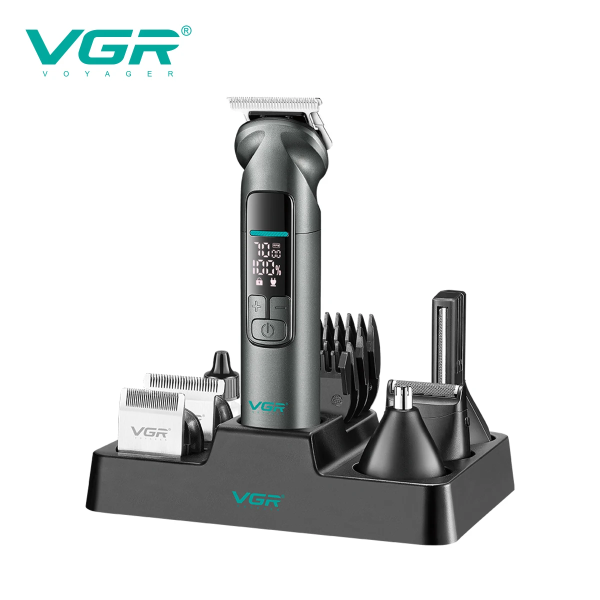 VGR 6-in-1 Multi functional Hair Trimming Set Men's Hair Clipper Shaver Ear and Nose Hair Private Hair Removal Device V-096