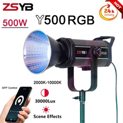 ZSYB 500W LED Photography Light Y500RGB 2000K-10000K Full Color Professional Video Photo Studio Spotlight with APP Control