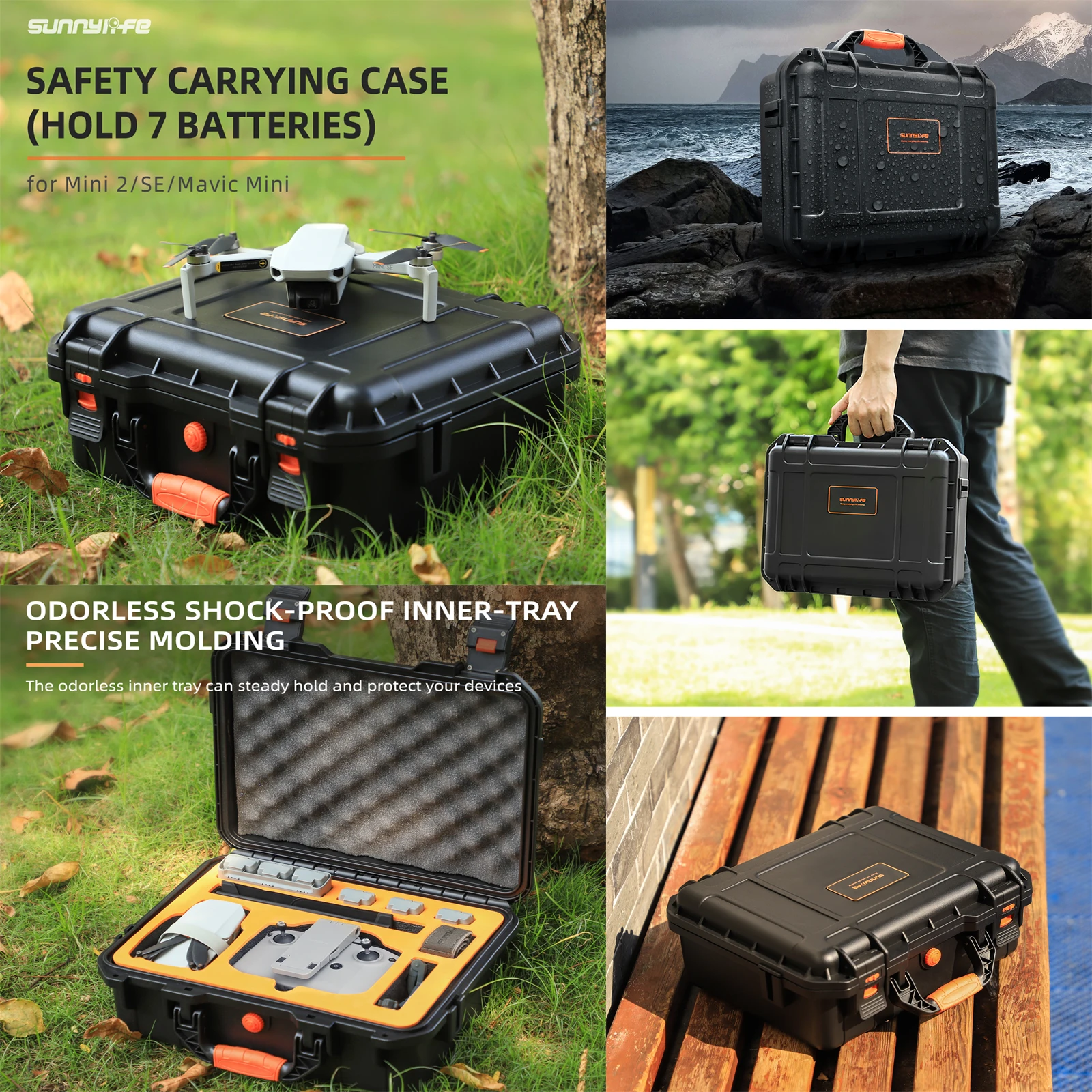 

Водонепроницаемый защитный чехол Sunnylife, твердый корпус, профессиональная защитная сумка, аксессуары для DJI Mini 2/SE/Mavic Mini