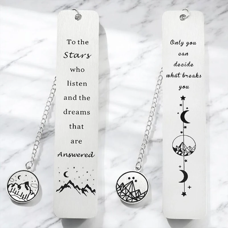 Customized Book Marks Personlized Stainless Steel Jewelry Pattern And Text 33 Fonts Adjustable Size Unisex Bookmark Custom Gift