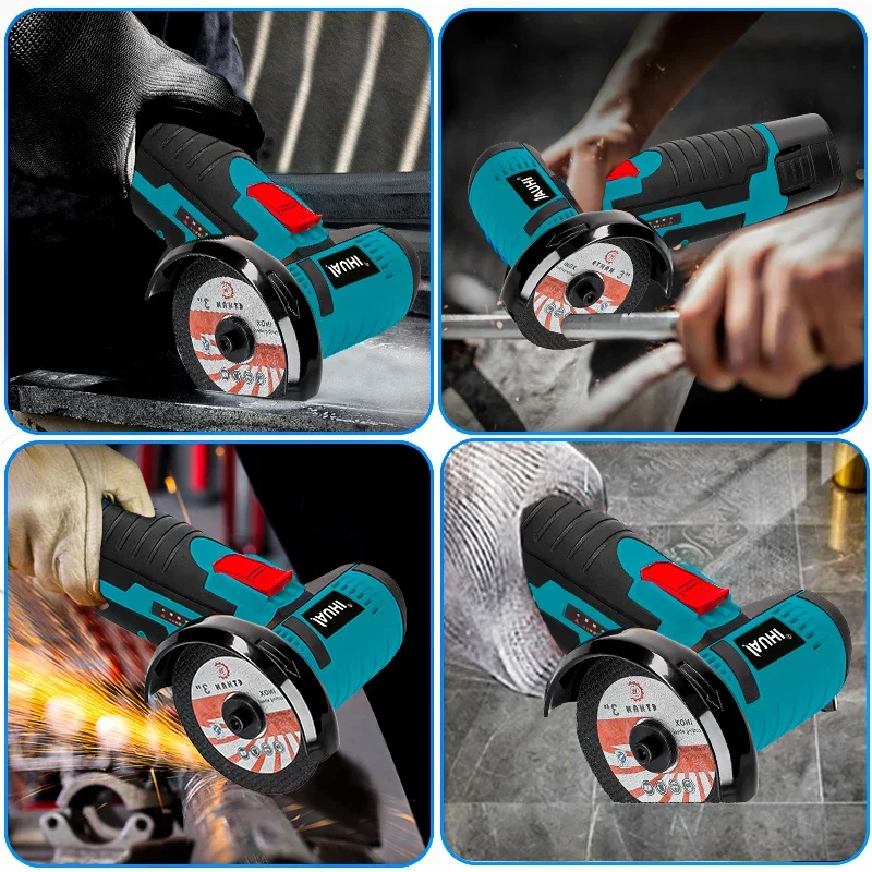 JAUHI 12v 19500rpm Cordless Angle Grinder Electric Grinding Cutter For Cutting Polishing Ceramic Tile Wood Stone Steel