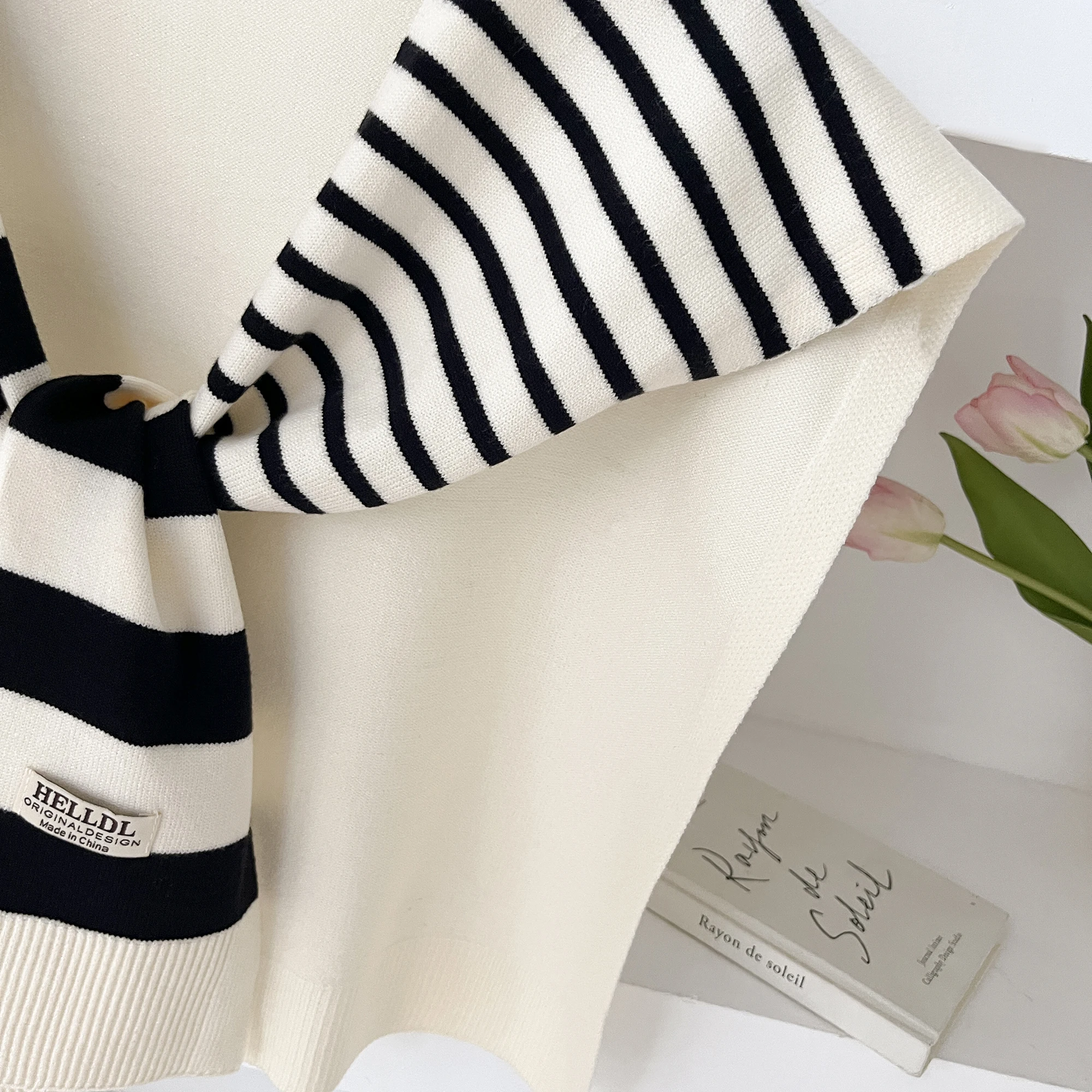 The Four Seasons Knitted Preppy Striped intersect Shawl High-Grade Summer Office Air-Conditioned Room Neck And Shoulder Scarf