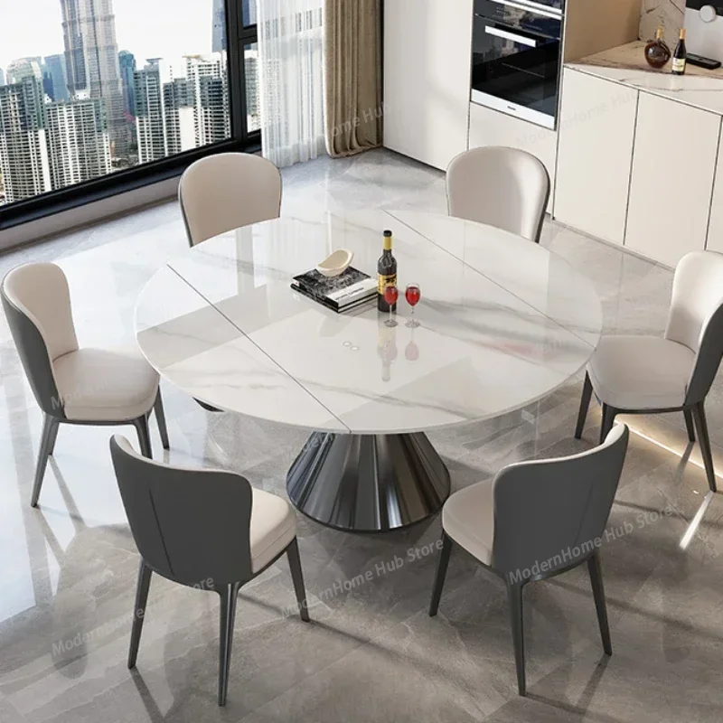 Kitchen Table Extendable Dinning Tables Designer Sedentary Elegant Dining Round Free Shipping Mesa Comedor Rooms Rectangular