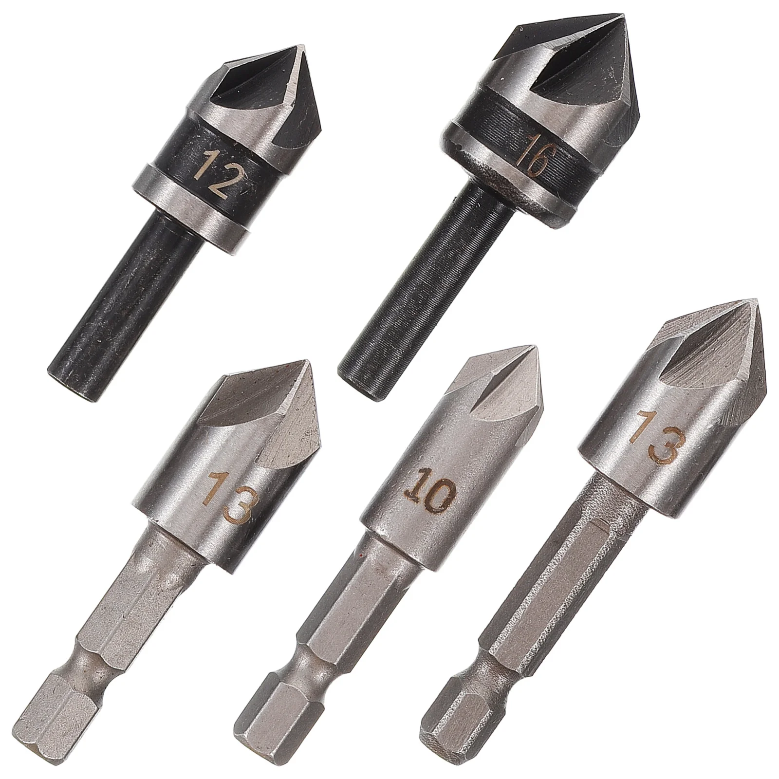 

5pcs Counter Sink Drill Bit Set For Wood Metal, Countersink Bits, Deburring Tool, Woodworking Tools, Carpenter Kit, Drill Bits