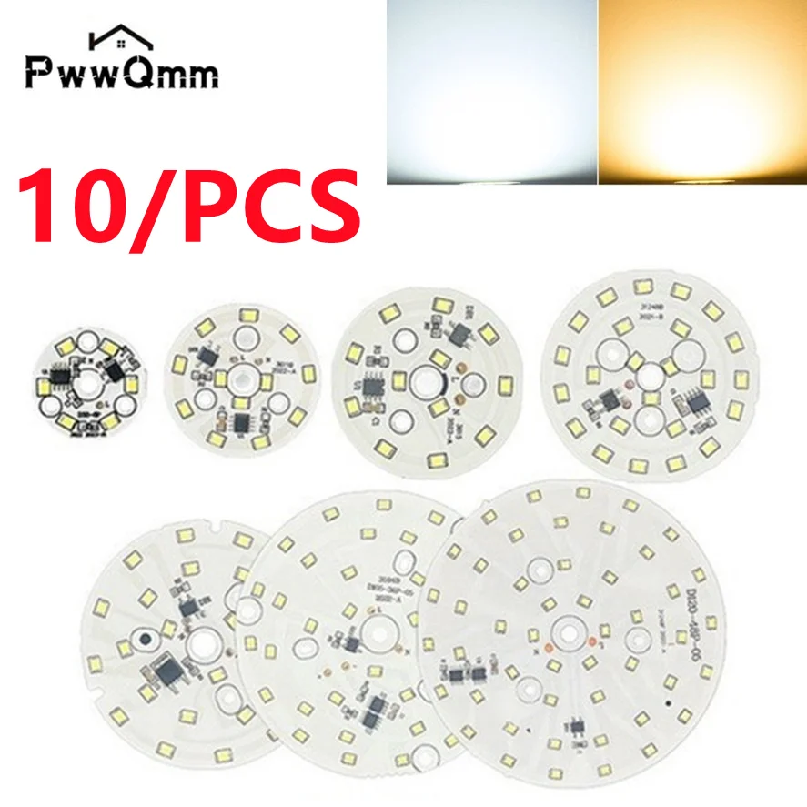 LED 10/pcs Chip for Downlight 3W 5W 7W 9W 12W 15W 18W SMD 2835 Round Light Beads AC 220V Downlight Chip Lighting Spotlight