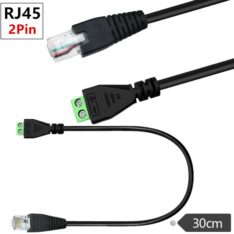 Rj45 8p4c Male To 2pin/way Female Bolt Screw Shield Terminals Adapter Cable Network Extension Female Terminal Rj45 8p Male Wire