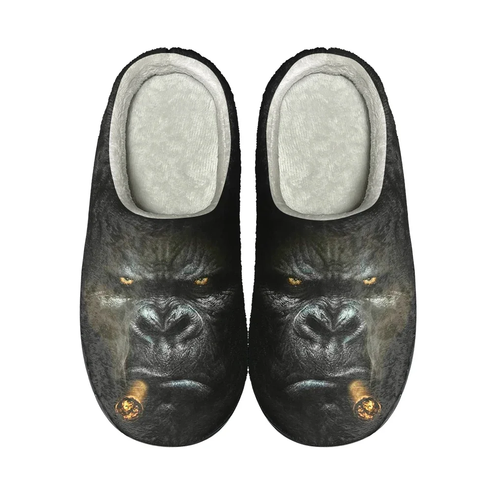 Funny Monkey Gorilla Home Cotton Custom Slippers High Quality Mens Womens Plush Fashion Casual Keep Warm Shoes Thermal Slipper