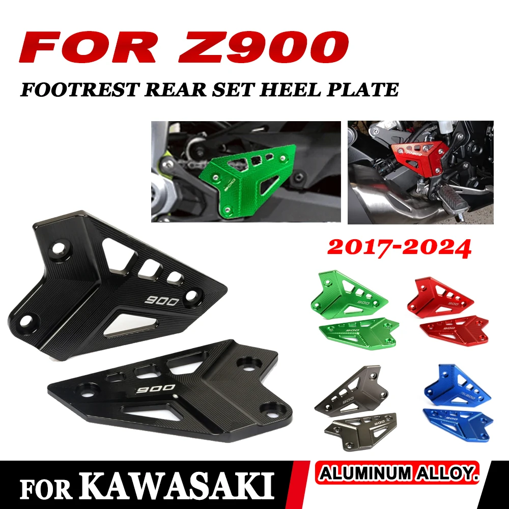 

2024 Motorcycle Accessories Footrest Rear Set Heel Plates Guard Protector For Kawasaki Z900 Z 900 2017 2018 2019 - 2021 2022