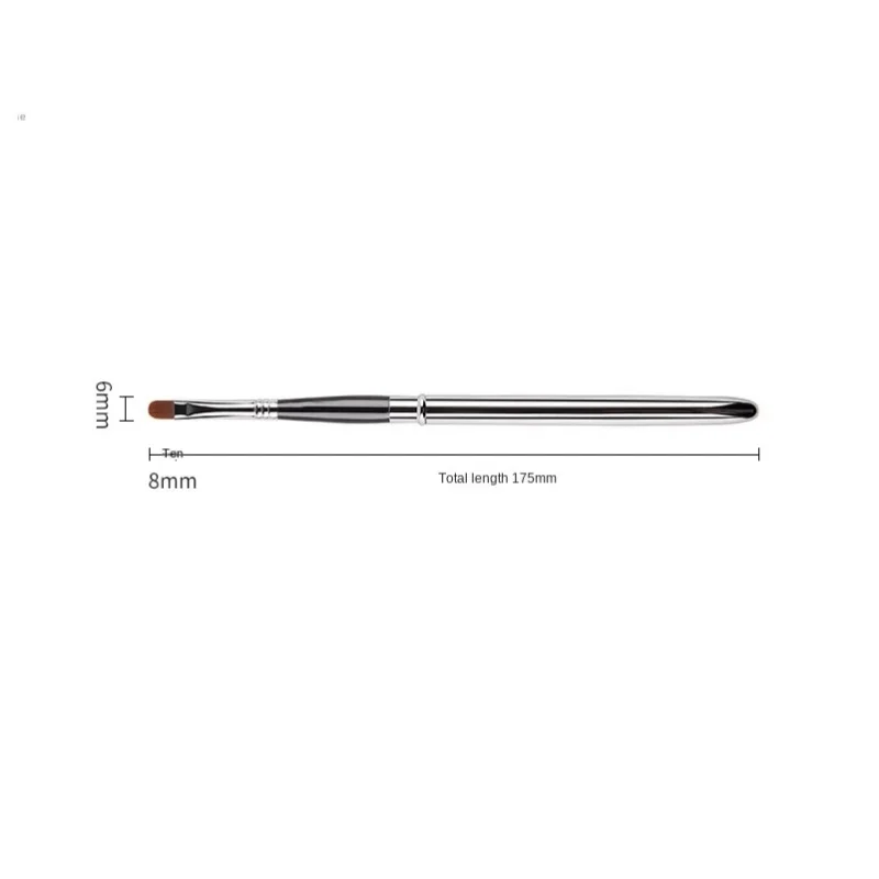 Portable Silver Lips Makeup Brush Pen Metal Handle Cosmetic Lipgloss Lipstick Lip Gloss Brush With Protect Cap Makeup Brushes