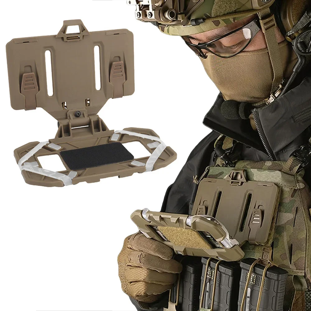 Тактическая складная навигационная доска MOLLE, жилетная сумка CS Airsoft, чехол для карты администратора, держатель для мобильного телефона для экрана, размер 4,7-6,7 дюйма