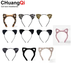 CHuangQi 2pcs Cat Ears Headband Hair Hoops for Women Girl Cat Themed Birthday Party Hairband Decorations Event Party Favors