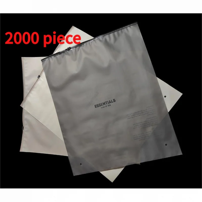 20 00 pezzi. Personalizzato. Borsa con cerniera in plastica traslucida nera Borsa con cerniera logo nero con stampa richiudibile Borse con chiusura lampo per costume da bagno smerigliato