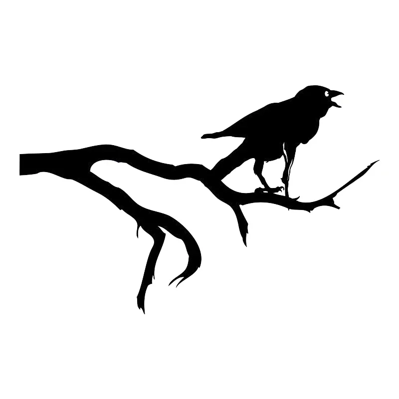 Crow shaped car windows, bumpers, motorcycle accessories, decorative vinyl car stickers on branches measuring 15 * 9.4cm