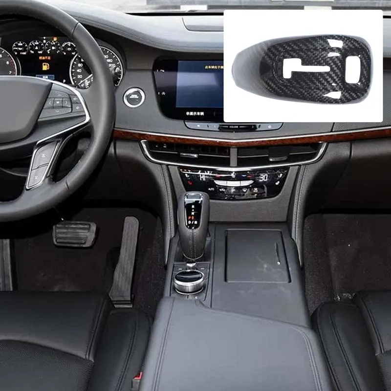 

1Pcs Real carbon fiber For Cadillac CT4 2018 Cadillac CT6 2019 car gear head decorative cover car protection accessories