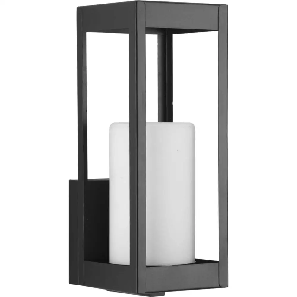 Outdoor Wall Sconce Black Steel 1 Light 12