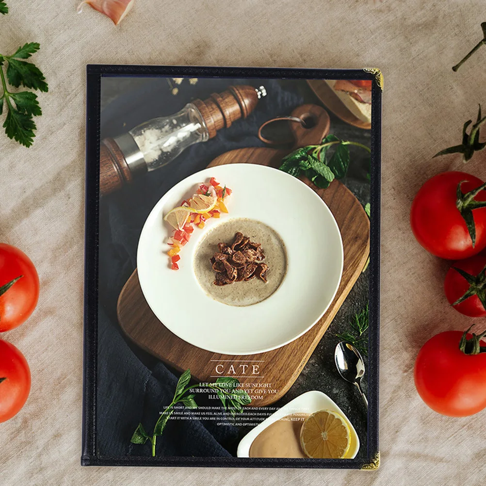 

2pcs A4 PVC Transparent Menu Covers Waterproof Recipe Protectors Restaurant List Protective Sleeves Dining Table Card