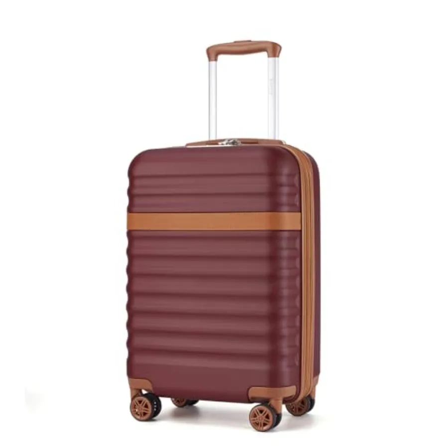 

Airline Approved Carry On Luggage 22x14x9 Inch, with TSA Lock, 20 Inch Expandable Lightweight Hardshell Suitcase Burgundy, Suit