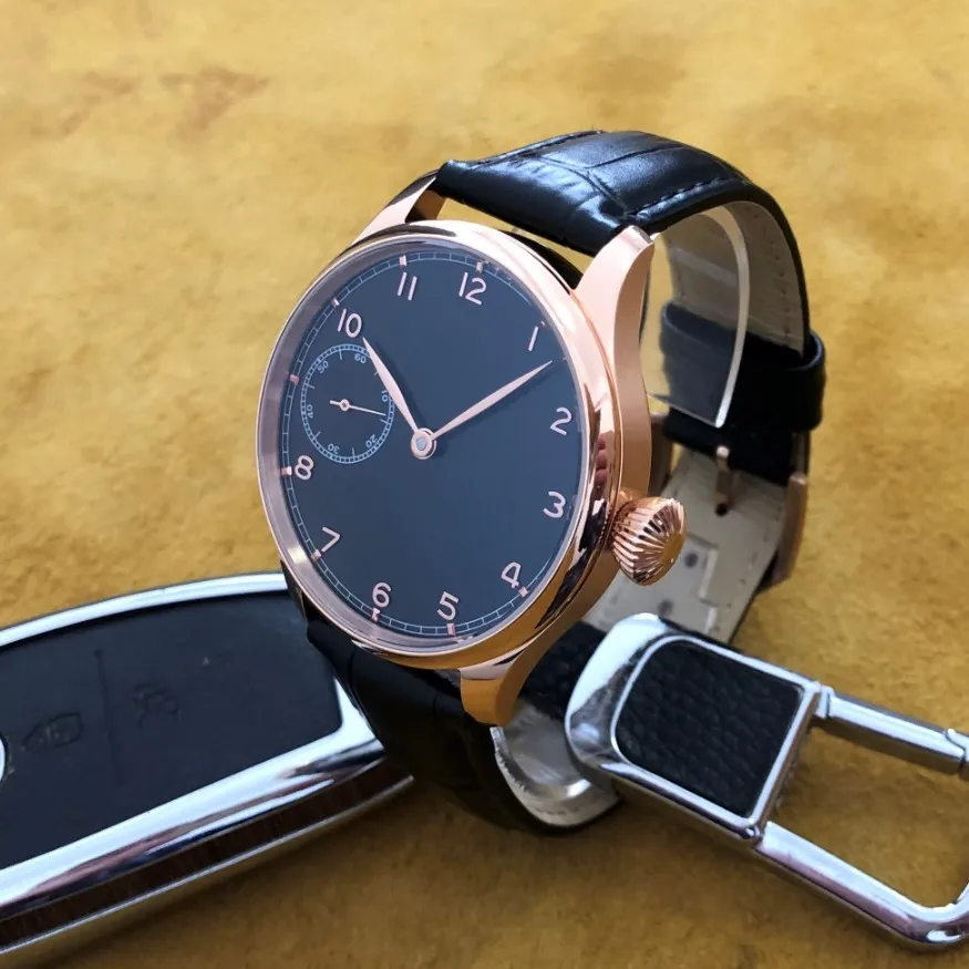 Montre mécanique pour hommes 40mm pilote ETA6497 S3600SK mouvement creux gravé montre mécanique manuelle