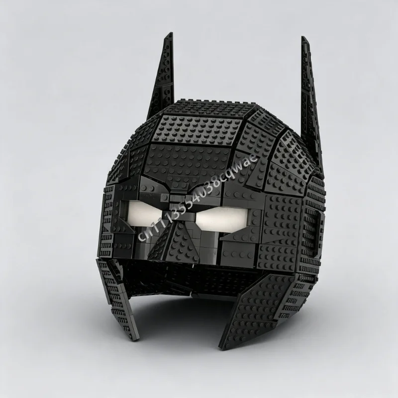 NEW 1342PCS Black Hero Mask MOC Model Custom DIY Assembly Creative Wearable Building Blocks Toy Popular Collectible Display Gift