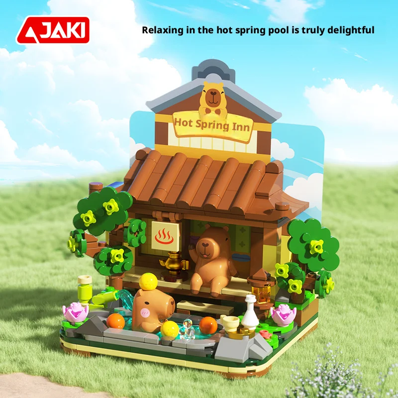JAKI Capybara Building Blocks Toy Cute Animal Camping Scene Brick Mini Figure Landscape Desktop Decoration Girl Birthday Gift view 2